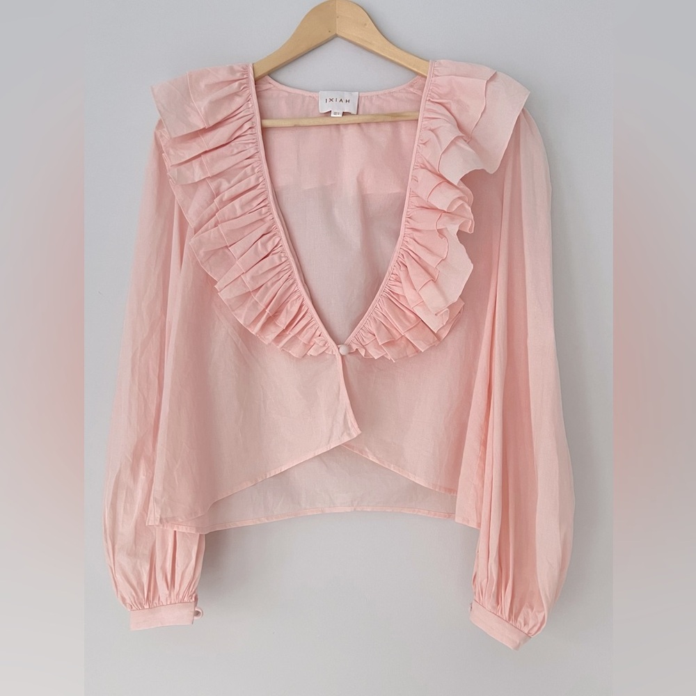 Ixiah Pink Ruffled Blouse